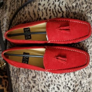 Nine West Red Suede Loafers 